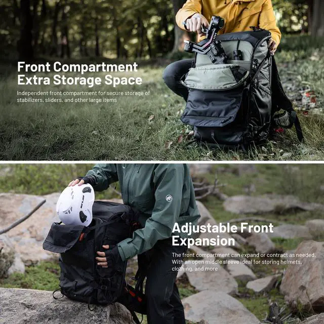 Alt view image 5 of 5 - PGYTECH OnePro Focux Backpack 25L, Fits DSLR/SLR/Mirrorless Cameras/Lenses and Other Gear, Lightweight Outdoor Hiking Bag for Photography, Travel Bag with Laptop Compartment, Green