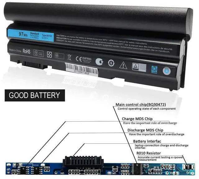 Alt view image 3 of 5 - LQM® 11.1V 97Wh 9cell New Laptop Battery for Dell Latitude E6420 E6430 E6520 E6530 E5420 E5520 E5430 E5530,Compatible P/N: M5Y0X T54FJ 2P2MJ 312-1325 312-1165 PRV1Y