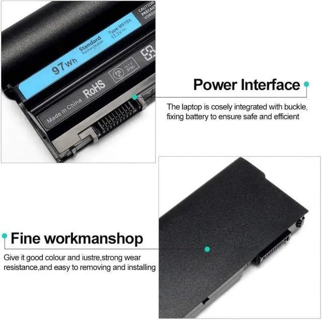 Alt view image 4 of 5 - LQM® 11.1V 97Wh 9cell New Laptop Battery for Dell Latitude E6420 E6430 E6520 E6530 E5420 E5520 E5430 E5530,Compatible P/N: M5Y0X T54FJ 2P2MJ 312-1325 312-1165 PRV1Y