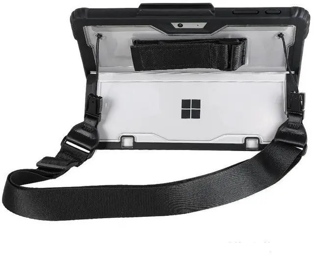Main image of Clear Case for Microsoft Surface Pro 8 13" 2021 Tablet,Heavy Duty Rugged Hard Shell Cover with Shoulder Strap & Hand Strap&Stylus Pen Holder, Compatible with Type Cover Keyboard, (Black)
