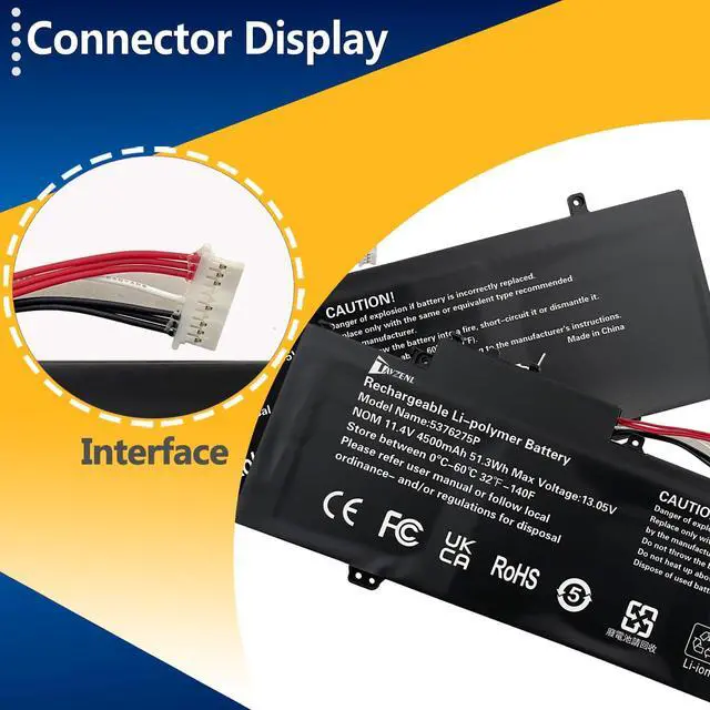 Alt view image 3 of 5 - TAVZENL 5376275P 51.3Wh Battery Replacement for Gateway GWNR71517-BK GWTN156-4PR GWTN156-5BL GWTN156-5BK GWTN141-10BK GWTN141-10 GWTN141-4bl GWTN141-10BL GWTN141-5BK GWTN141-2BL Series 11.4V 4500