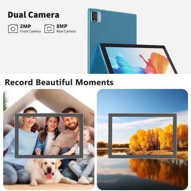 Alt view image 5 of 5 - Android 15 Tablet, 10 inch 18GB RAM+128GB ROM Tablet Support 2TB Expand, 2 in 1 Tablets with Keyboard Case Mouse Stylus, 2.0Ghz Quad-core Processor, 8MP Camera, 6000mAh Battery, 2.4G/5G Wifi 6 BT 5.0