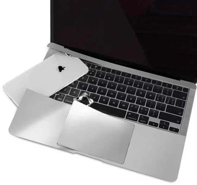 Alt view image 4 of 5 - 4 in 1 Ultra Thin 3M Vinyl Full Size Laptop Skins Decals Palm Rest Skin Sticker for 2025+ MacBook Air 13.6 Inch M4(Model: A3240) and 2022+ MacBook Air 13.6 Inch M2 M3(Model: A2681/A3113) -Silver