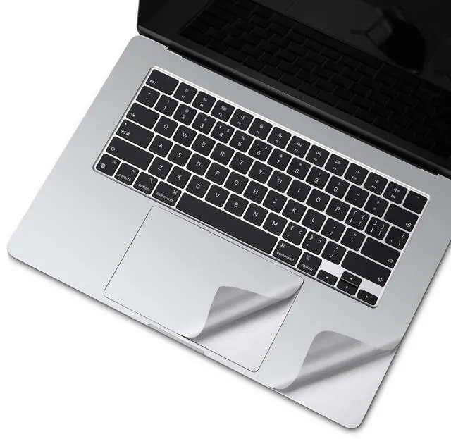 Alt view image 5 of 5 - 4 in 1 Ultra Thin 3M Vinyl Full Size Laptop Skins Decals Palm Rest Skin Sticker for 2025+ MacBook Air 13.6 Inch M4(Model: A3240) and 2022+ MacBook Air 13.6 Inch M2 M3(Model: A2681/A3113) -Silver