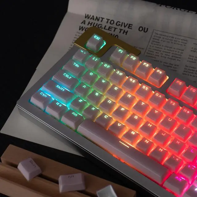 Alt view image 2 of 5 - mintcaps Keycaps, Crystal Jelly Pink Keycaps, Shine Through Translucent Custom Keyboard Keycap Set 134Keys, OEM Profile Keyboard Key caps for 60%/65%/75%/80%/95%/100% Cherry Gateron MX Mechanical