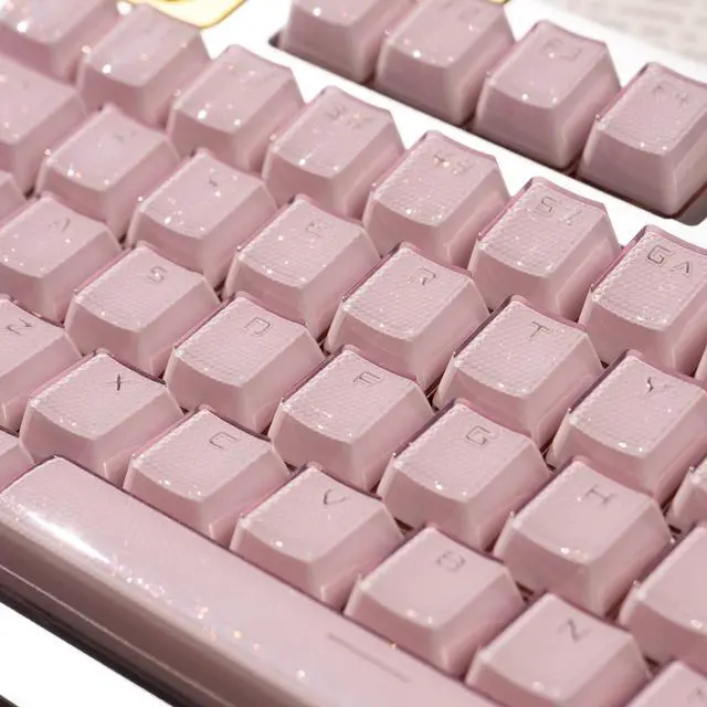 Alt view image 4 of 5 - mintcaps Keycaps, Crystal Jelly Pink Keycaps, Shine Through Translucent Custom Keyboard Keycap Set 134Keys, OEM Profile Keyboard Key caps for 60%/65%/75%/80%/95%/100% Cherry Gateron MX Mechanical