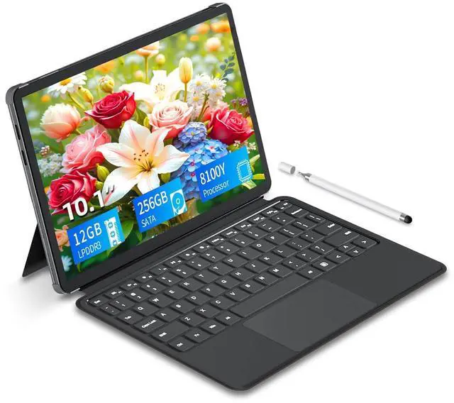 Main image of 10.1 inch 2 in 1 Laptop 12 GB DDR3 256GB SSD, M3-8100Y Processor (up to 3.40GHz), 800 * 1280 Touch Display, Wifi5, Bluetooth 5.0, HDMI*1, Type C Full Function, Backlit Keyboard, Win11,Laptop Computer
