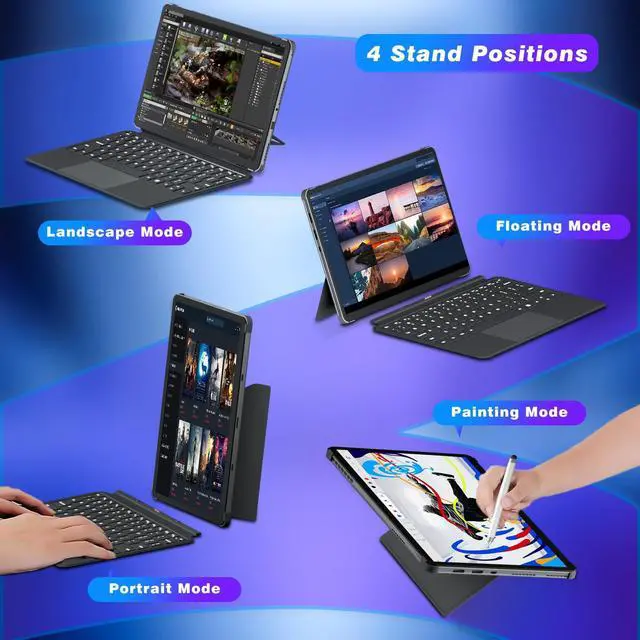 Alt view image 2 of 5 - 10.1 inch 2 in 1 Laptop 12 GB DDR3 256GB SSD, M3-8100Y Processor (up to 3.40GHz), 800 * 1280 Touch Display, Wifi5, Bluetooth 5.0, HDMI*1, Type C Full Function, Backlit Keyboard, Win11,Laptop Computer