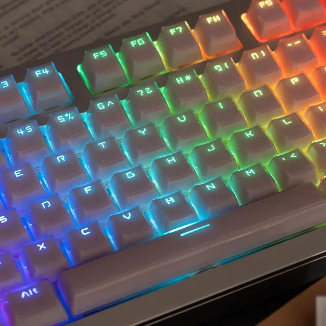 Alt view image 3 of 5 - mintcaps Keycaps, Crystal Jelly Pink Keycaps, Shine Through Translucent Custom Keyboard Keycap Set 134Keys, OEM Profile Keyboard Key caps for 60%/65%/75%/80%/95%/100% Cherry Gateron MX Mechanical