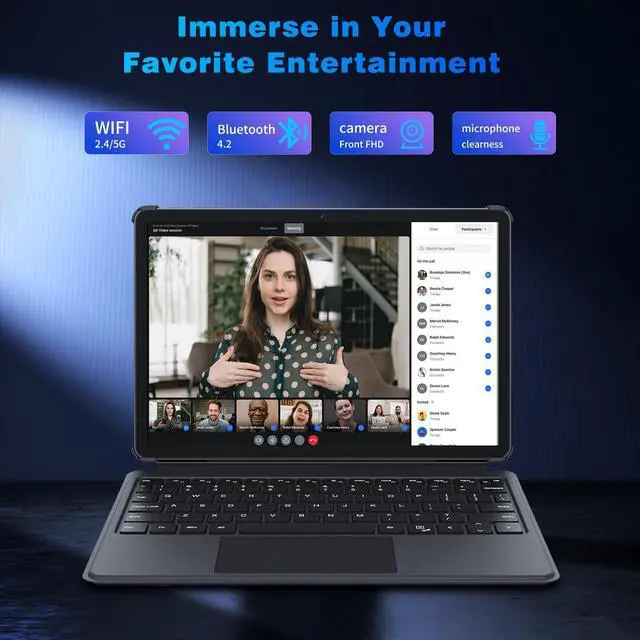 Alt view image 5 of 5 - 10.1 inch 2 in 1 Laptop 12 GB DDR3 256GB SSD, M3-8100Y Processor (up to 3.40GHz), 800 * 1280 Touch Display, Wifi5, Bluetooth 5.0, HDMI*1, Type C Full Function, Backlit Keyboard, Win11,Laptop Computer