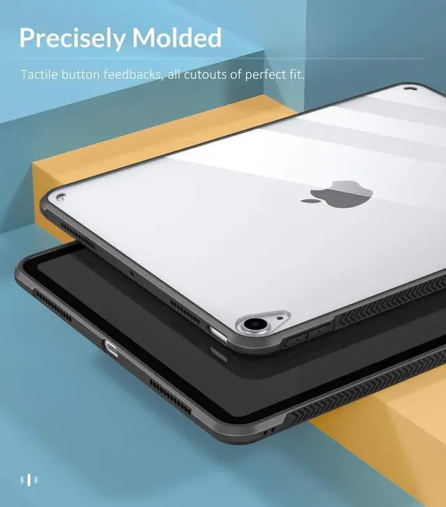 Alt view image 5 of 5 - SaharaCase Protection Case for Apple iPad Air 10.9-inch (4th Gen, 5th Gen) and iPad Air 11-inch M2 [Shockproof Bumper] Rugged Protection Antislip Grip Slim Fit - Clear Black