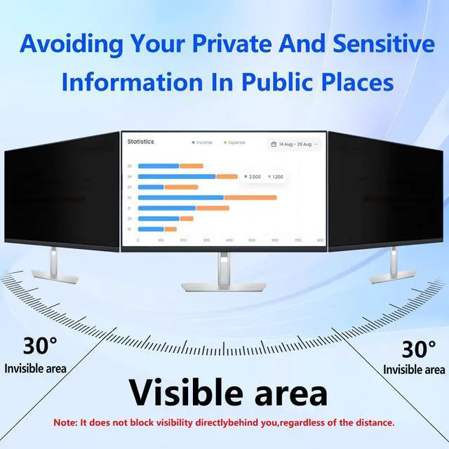 Alt view image 2 of 5 - 23.8 Inch Privacy Screen for Computer Monitor Eye Protection Anti Glare Blue Light Monitor Privacy Shield Screen 23.8 Inch 16:9 Aspect Ratio [2 Pack]