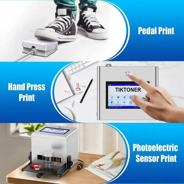 Alt view image 5 of 5 - TIKTONER Inkjet Coding Machine, Batch Code Printer with 7Inch Touch Screen Inkjet Coder with 42ml Quick-Drying Ink Cartridge for Many Materials Date Printer for Text/Barcode/QR Code/Number/Picture