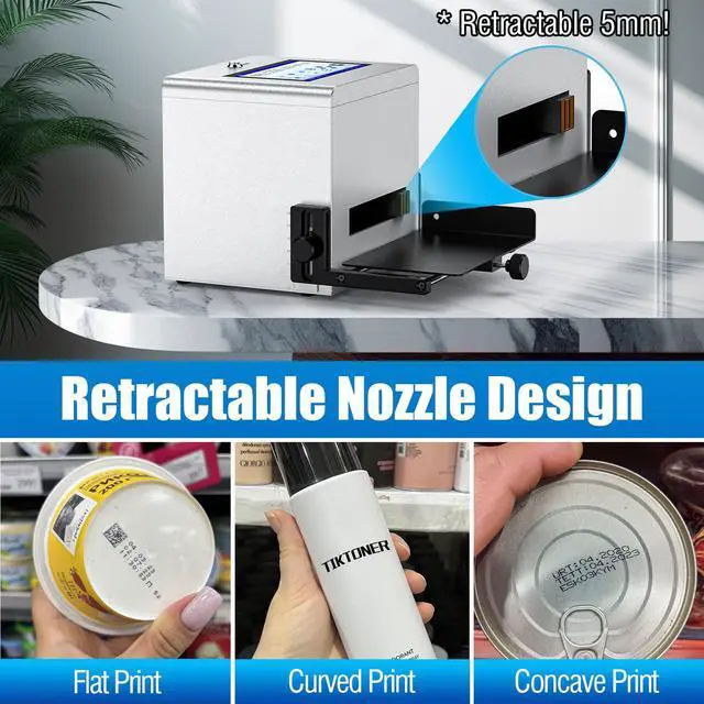 Alt view image 3 of 5 - TIKTONER Inkjet Coding Machine, Batch Code Printer with 7Inch Touch Screen Inkjet Coder with 42ml Quick-Drying Ink Cartridge for Many Materials Date Printer for Text/Barcode/QR Code/Number/Picture