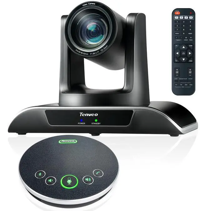 Main image of Tenveo 12X Optical Zoom All-in-One Conference Room Camera Bundle 1080P 60FPS USB3.0/HDMI PTZ Camera and Bluetooth Speakerphone Video Audio Conferencing System for Larger Meeting Conference Church