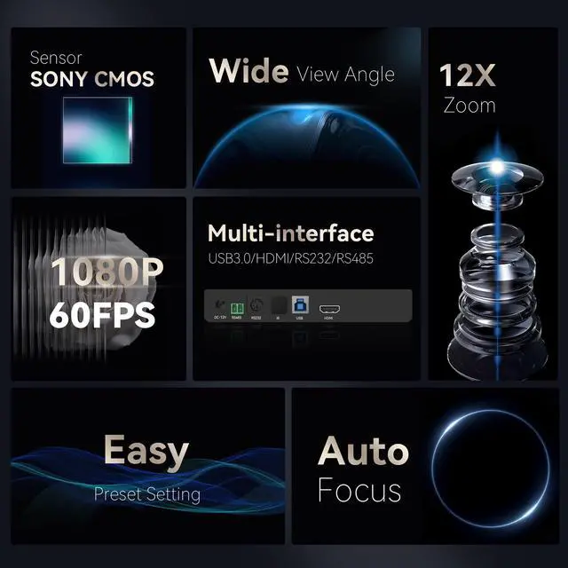 Alt view image 4 of 5 - Tenveo 12X Optical Zoom All-in-One Conference Room Camera Bundle 1080P 60FPS USB3.0/HDMI PTZ Camera and Bluetooth Speakerphone Video Audio Conferencing System for Larger Meeting Conference Church