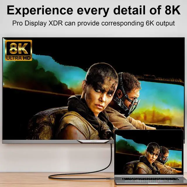 Alt view image 3 of 5 - HOTUTUKI 240W for USB 4 Long Cable 6.6 ft, Support 8K@60Hz, 4K@144Hz 40Gbps/240W PD Charging Compatible with Thunderbolt 4/3 iPhone 15 Pro/15 Pro Max, MacBook Pro, Docking, eGPU, SSD, Surface Pro