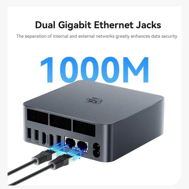 Alt view image 5 of 5 - Beelink EQi12 Mini PC, Intel Core 12450H (up to 4.4GHz) 8C/12T, Mini Computer 16GB DDR4 3200MHz 500GB PCIe4.0 SSD, Dual HDMI Display 4K 60Hz/WiFi6/BT5.2/HTPC/NPU/AI/Built-in PSU
