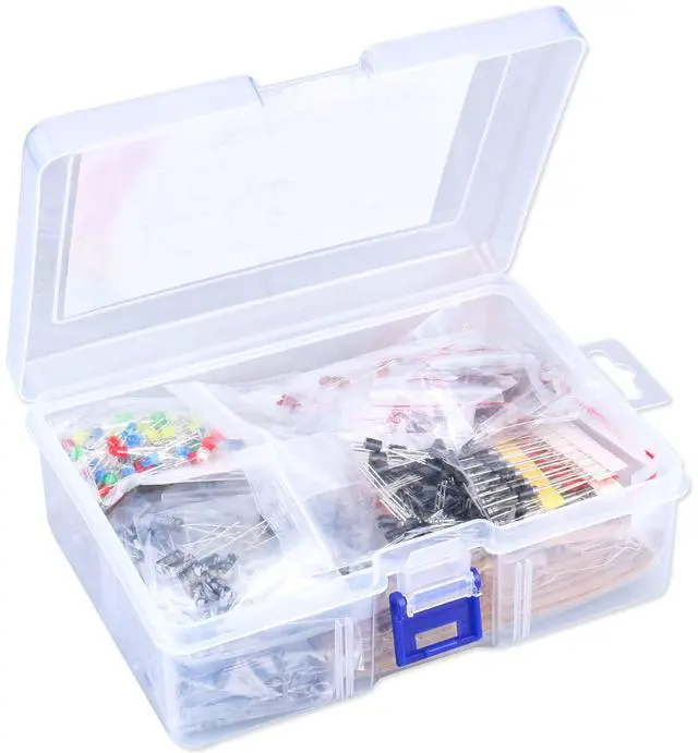 Alt view image 2 of 5 - YUEONEWIN Electronics Component and PCB Breadboard Kit, 1400Pcs Basic Electronics Component and 130 Pcs Solderless Breadboard Jumper Wires Kit for Arduino, Prototyping Circuit, DIY Electronic Project