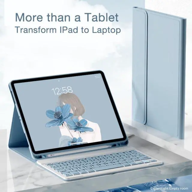 Alt view image 3 of 5 - Empty room iPad keyboard case 10.2", ipad 9th generation case with keyboard, Wireless Detachable Keyboard Case with Pencil Holder, for iPad 9th/ 8th/ 7th Gen/Air3 Gen,Thin & Light for School or Office