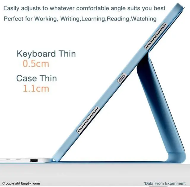 Alt view image 4 of 5 - Empty room iPad keyboard case 10.2", ipad 9th generation case with keyboard, Wireless Detachable Keyboard Case with Pencil Holder, for iPad 9th/ 8th/ 7th Gen/Air3 Gen,Thin & Light for School or Office