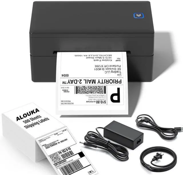 Main image of ALOUKA Thermal Shipping Label Printer & Shipping Label 4x6-500