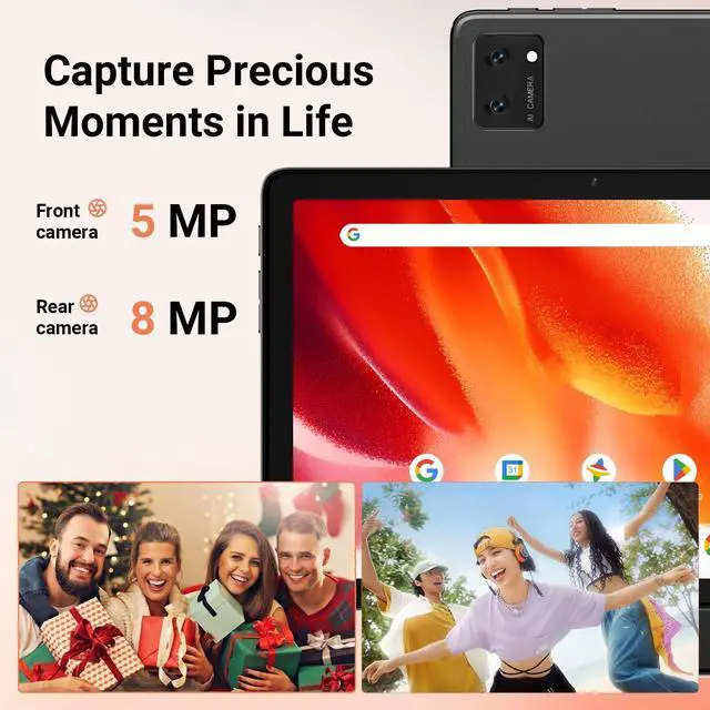 Alt view image 4 of 5 - Tablet 10.1-inch Android 14 Tablet - 10GB RAM, 64GB + 256GB Expandable Storage, Octa-Core Processor, 8-Hour Battery, HD 800 x 1280 IPS Touchscreen, Wi-Fi 5 | Bluetooth 5.0, Dual Cameras - Light Blue