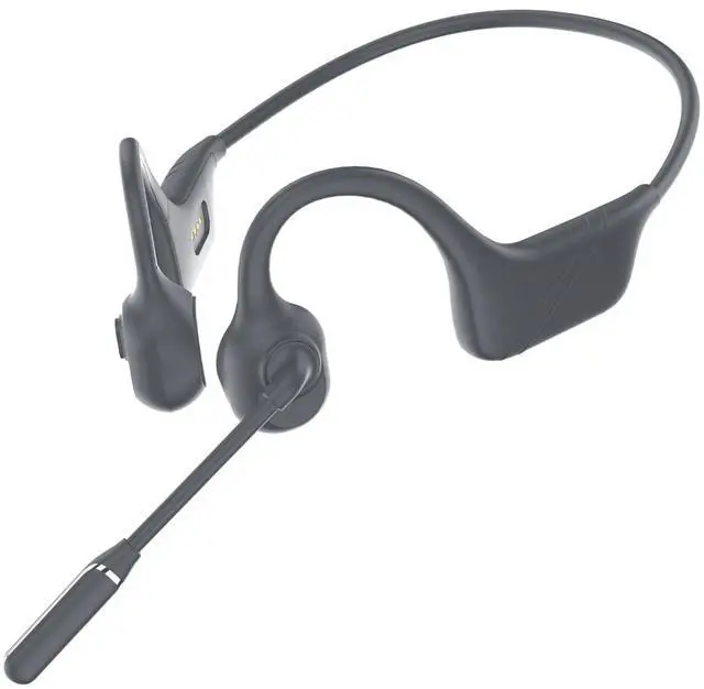Main image of RR SPORTS Bone Conduction Audio Gear with Mic & Mute, Open-Ear Design, Noise-Canceling Rotated Boom Mic, Bluetooth 5.3,Wireless Sound System for Meetings, Running, Truckers & Customer Service(Grey)