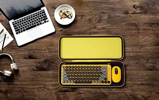 Alt view image 3 of 5 - Aenllosi Hard Carrying Case Compatible with Logitech POP ICON Combo/POP Keys Mechanical Wireless Keyboard (Yellow)(Case Only)