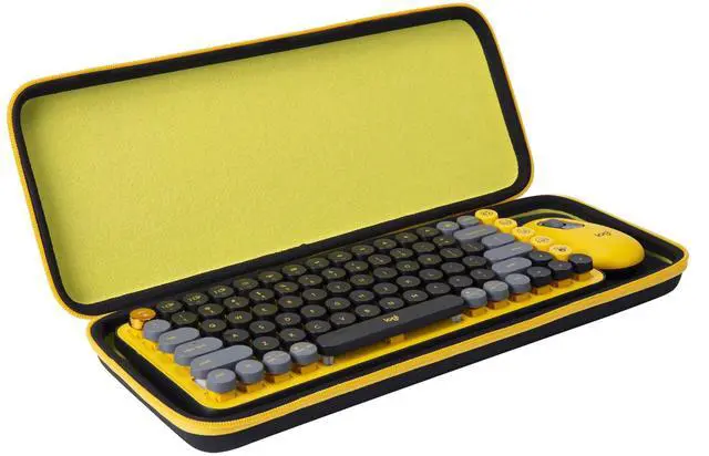 Alt view image 2 of 5 - Aenllosi Hard Carrying Case Compatible with Logitech POP ICON Combo/POP Keys Mechanical Wireless Keyboard (Yellow)(Case Only)