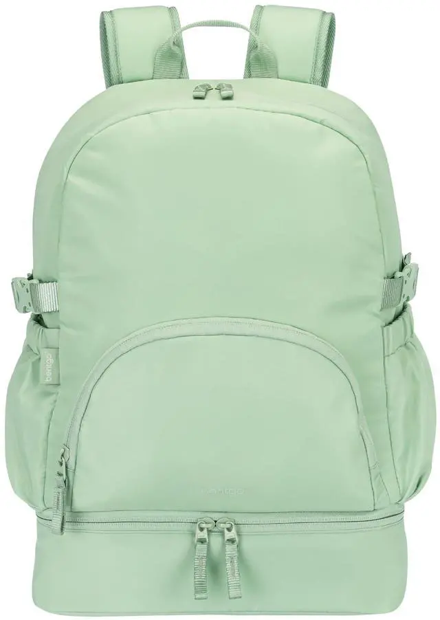 Main image of Bentgo 2-in-1 Adult Backpack & Insulated Lunch Bag  Lightweight, Water-Resistant Travel Backpack with 9 Compartments, Laptop Sleeve & Trolley Sleeve for Work & Everyday Use (Clay Green)