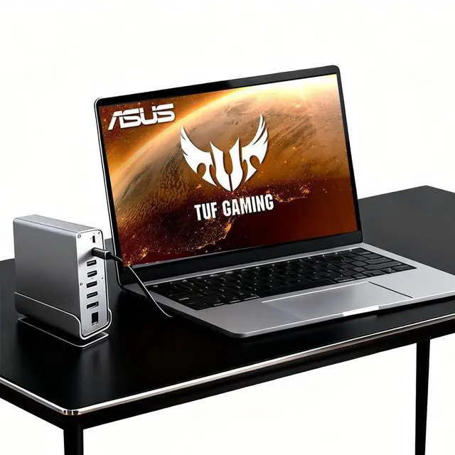 Main image of Docking Station for Asus TUF Gaming A17 A18 A15 A16 A14 F15 F16 F17 Dash 15 F15 Gaming Laptop,15-in-1 USB C with 360 ° Rotating Base, 2*4K HDMI and 1*DP, 10Gbps USB Port Transfer, RJ45, Audio, SD/TF