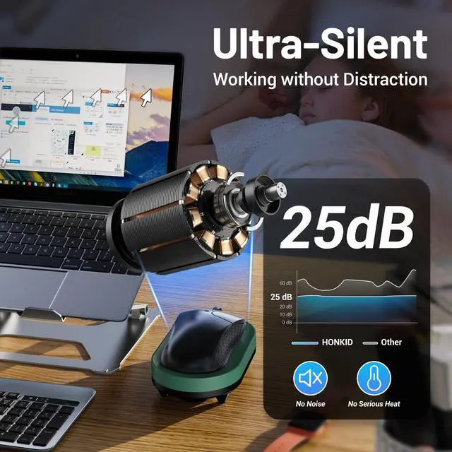 Alt view image 2 of 5 - HONKID Undetectable Mouse Mover Jiggler with ON/Off Switch and USB Port Drive-Free,Simulate Physical Automatically Mouse Movement,Prevent Computer Laptop Inactive/Lockdown (Green