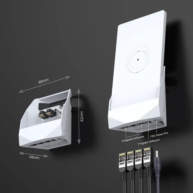 Alt view image 2 of 5 - Starlink Mini Router Mount, Gigabit Docking Station for Starlink Router Mini, 1 WAN + 3 LAN Ports Ethernet Hub, Wall-Mount & Adhesive Installation, High-Speed Network Expansion for Home, RV & Office
