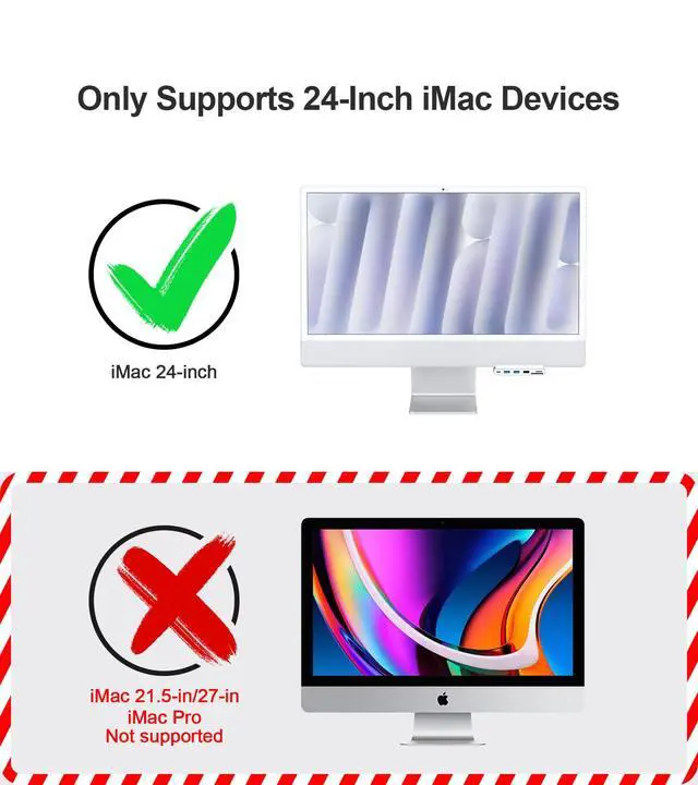 Alt view image 3 of 5 - GEWOKLIY 8-in-1 iMac USB Adapter with HDMI 4K@60hz, USB 3.0 5Gbps, SD/TF Card Reader,USB C Dock for iMac 24 inch M1/M3/M4