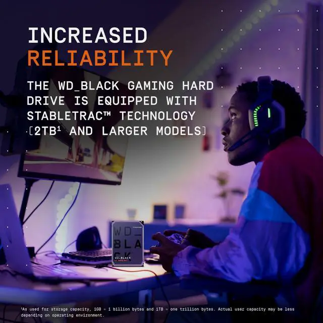 Alt view image 3 of 5 - Western Digital 4TB WD Black Gaming Internal Hard Drive HDD - 7200 RPM, SATA 6 Gb/s, 256 MB Cache, 3.5" - WD4006FZBX