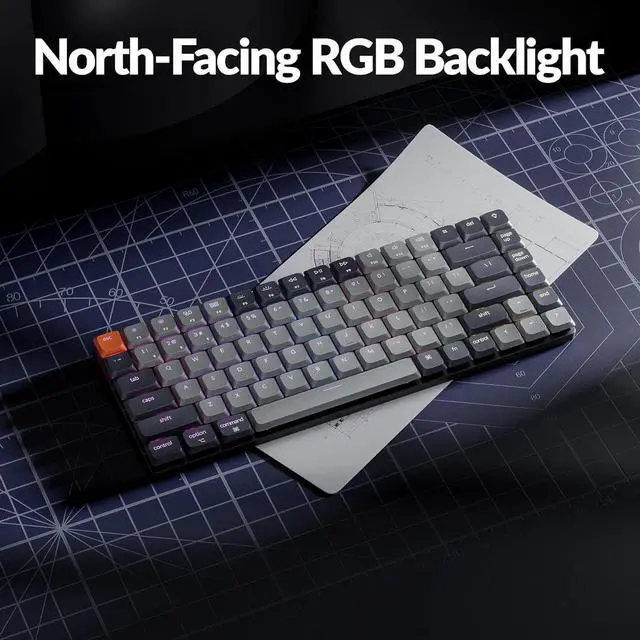 Alt view image 5 of 5 - Keychron K3 QMK Ultra-Slim Wireless Mechanical Keyboard Version 3, 75% Layout Hot Swappable Red Switch, RGB Backlight Rechargeable Wired Bluetooth Professional Office Keyboard for Mac/Windows