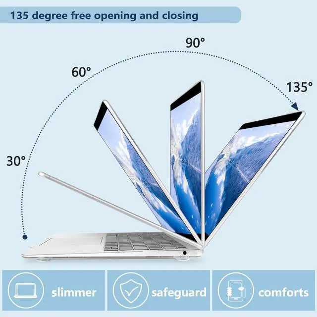 Alt view image 5 of 5 - MecBevia Compatible with MacBook Air 13.3 inch Case 2021-2018 Release A2337 M1 A2179 A1932 Touch ID, Plastic Hard Shell&Keyboard Cover&Screen Protector&Webcam Cover&Type-C Adapter, Butterfly Flowers