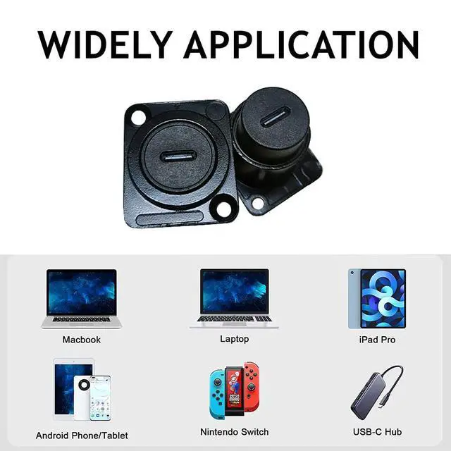 Alt view image 4 of 5 - PENGLIN 5PCS USB 3.1 Type C Panel Mount Coupler, USB C Pass Through Connector, Female to Female Bulkhead Extension Adapter