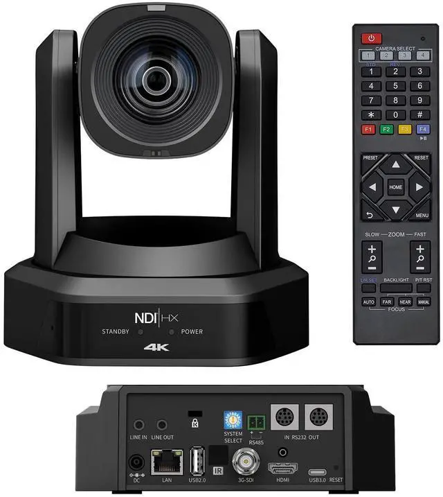 Main image of HCSTVCON 4K NDI PTZ Camera, 20X Optical Zoom AI Auto-Tracking NDI|HX2 Camera with USB3.0 3G-SDI HDMI LAN Outputs, Works with Zoom,OBS,TikTok,YouTube,etc