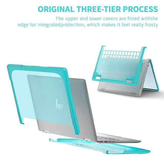 Alt view image 4 of 5 - Protective Case for 14" HP Envy X360 2-in-1 2K Touch-Screen Laptop 2024 Release, TPU Shockproof Durable Cover Scratch-Resistant Case (Mint)