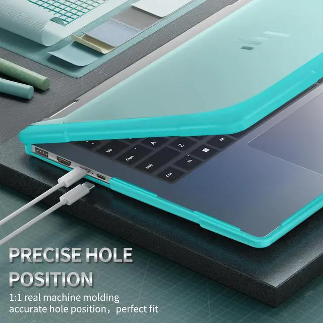 Alt view image 5 of 5 - Protective Case for 14" HP Envy X360 2-in-1 2K Touch-Screen Laptop 2024 Release, TPU Shockproof Durable Cover Scratch-Resistant Case (Mint)