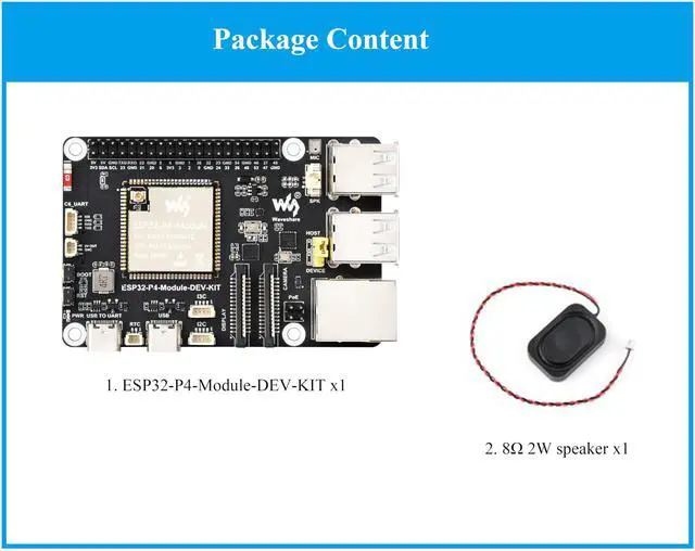 Alt view image 2 of 5 - ESP32-P4-Module High-Performance Development Board, Based On ESP32-P4 and ESP32-C6, Supports Wi-Fi 6 and Bluetooth 5/BLE, Rich Human-Machine Interfaces, Comes with Speaker
