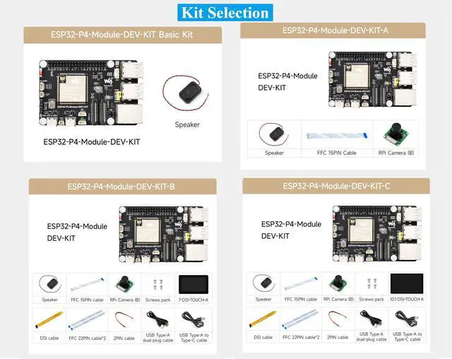 Alt view image 4 of 5 - ESP32-P4-Module High-Performance Development Board, Based On ESP32-P4 and ESP32-C6, Supports Wi-Fi 6 and Bluetooth 5/BLE, Rich Human-Machine Interfaces, Comes with Speaker