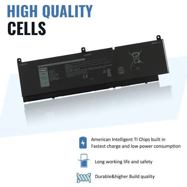 Alt view image 3 of 5 - ETESBAY PKWVM Laptop Battery Replacement for Dell Precision 7550 7560 7750 7760 Mobile Workstation P44E P93F P44E001 P44E002 P93F001 P93F002 C903V CR72X 0CR72X 0447VR 068N03 453-BBCQ 11.4V 95WH