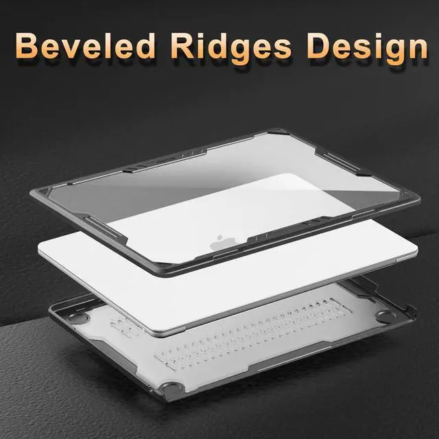 Alt view image 4 of 5 - MOSISO Compatible with MacBook Air 15 inch Case 2025 2024 2023 Release M4 A3241 M3 A3114 M2 A2941, Symmetric Geometric Heavy Duty Plastic Hard Shell with TPU Bumper&Keyboard Cover&Type C, Transparent