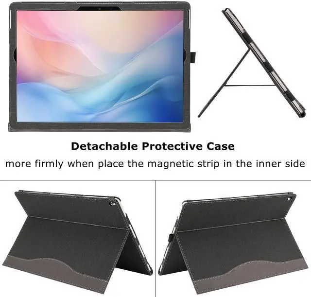 Alt view image 5 of 5 - Shellman Case for Microsoft Surface Book 3/2 15" Cover Case, PU Leather with Kickstand Detachable Protective Folio Cover for 15 Inch Microsoft Surface Book,ZJ-15-Blue