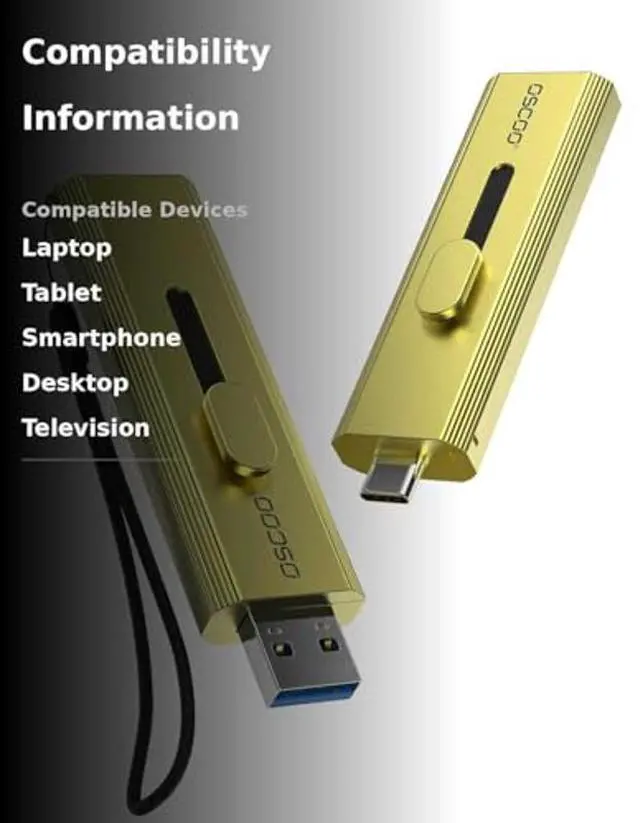 Alt view image 3 of 5 - OSCOO 2TB External SSD, Up to 1000MB/s,Portable SSD Hard Drive, USB 3.2 Gen 2 Dual USB-C & USB-A Ports,Push-Pull Design,USB Drive for iPhone 15/16/17, Android, Mac, Laptop, Game Consoles