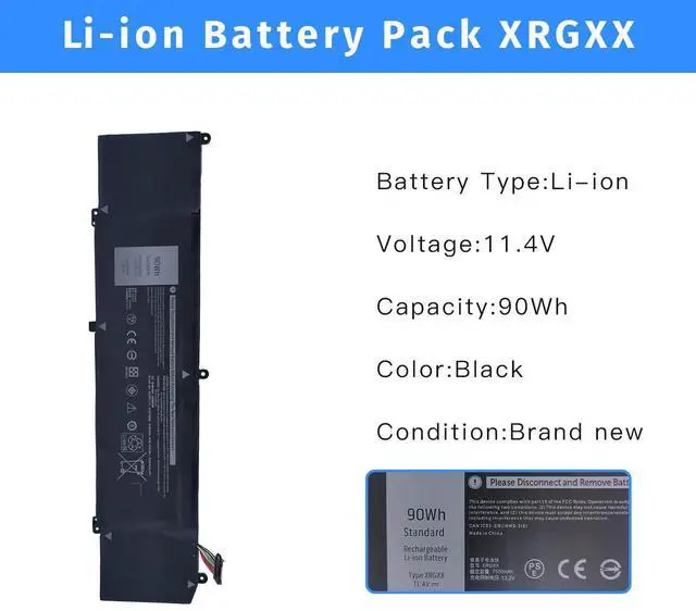 Alt view image 2 of 5 - NBULBL XRGXX Laptop Battery Replacement for Dell G7 7590 7790 G5 5590-D2783W D2743B D2865B D2863W D2842W D2843W Alienware M15 M17 R1 Series Notebook 0JJPFK 08622M 06YV0V [11.4V 90Wh]