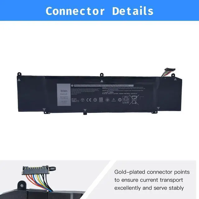 Alt view image 3 of 5 - NBULBL XRGXX Laptop Battery Replacement for Dell G7 7590 7790 G5 5590-D2783W D2743B D2865B D2863W D2842W D2843W Alienware M15 M17 R1 Series Notebook 0JJPFK 08622M 06YV0V [11.4V 90Wh]